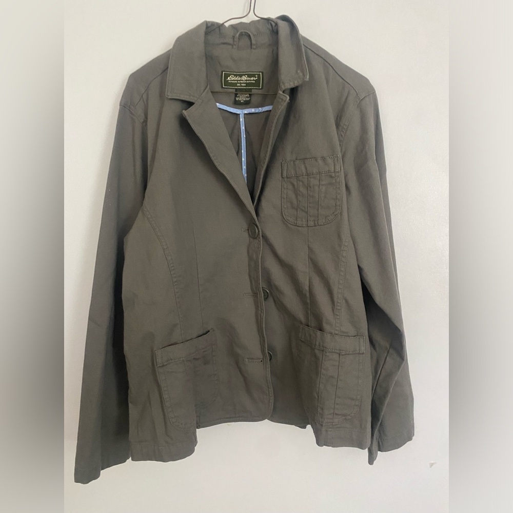 Eddie Bauer Olive Green Lightweight Utility Jacket